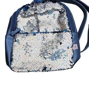 More Than Magic Girls Blue Sequined Zipper Backpack Bag One Size